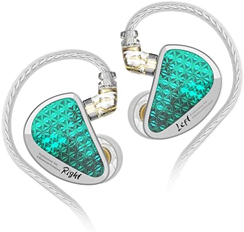 Linsoul KZ AS16 Pro Wired Earbuds, 16BA Balanced Armature Drivers Earphones HiFi Bass in Ear Monitor Earphones with Detachable 0.75mm 2 pin Cable (Cyan, Without Mic)