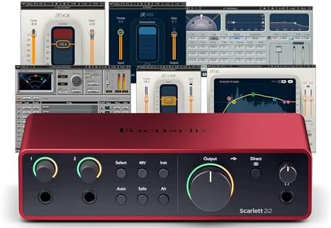AudioDeluxe Focusrite Scarlett 2i2 (4th Gen) USB Audio Interface and Waves Musicians 2 Bundle