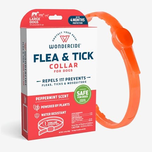 Wondercide Dog Collar - Flea, Tick, and Mosquito Repellent for Dogs - with Natural Essential Oils - Up to 4 Months Protection - Large