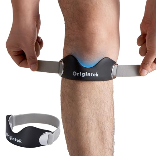 Patellar Tendon Support Strap – Adjustable Non-Slip Patella Band Knee Brace Stabilizer for Jumpers Knee, Tendonitis, Running, Basketball, Volleyball, Squats – Two Interchangeable Straps for Adults & Teens, 1 Pack
