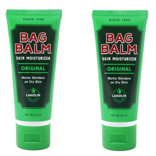 Bag Balm Vermont's Original Hand Moisturizer, Hand Balm for Dry Skin, Cracked Hands, Heels & Dry Hands Treatment, For Dogs and More Ointment, Dry Skin Lotion (2oz Tube (Pack of 2))