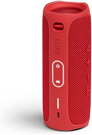 JBL Flip 5 Waterproof Portable Wireless Bluetooth Speaker Bundle with Deluxe CCI Silicone Protective Carrying Sleeve (Red)