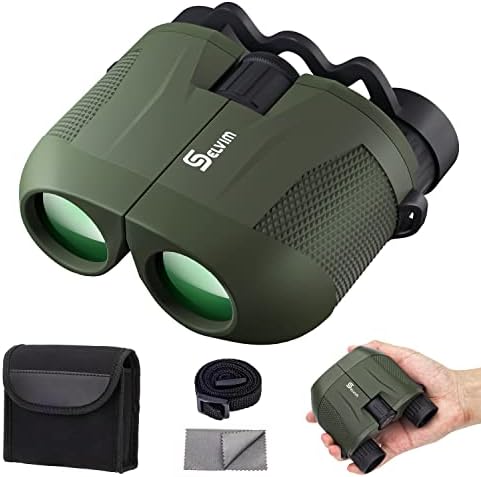 Selvim10x25 Binoculars for Adults and Kids, Compact Binoculars, Large Eyepiece and Clear FMC BAK4 Prism Lens, for Bird Watching, Theater and Concerts, Hunting and Sport Games