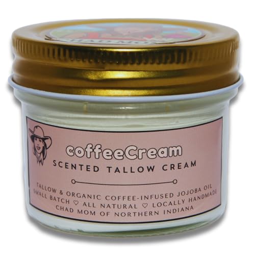 Coffee-Scented Whipped Tallow Cream, coffeeCream by Chad Mom featuring Coffea Arabica Oil & Organic Jojoba Oil, 3oz