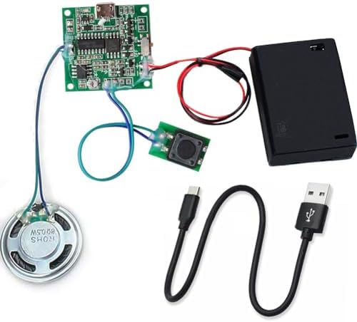 8MB Sound Recordable Module Button Control Programmable Voice Chip, MP3 Music Player Kit, USB Downloadable Musical Board for DIY Audio Stuffed Animal Toys Greeting Card Music Box