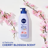 Nivea Oil Infused Cherry Blossom and Jojoba Oil Body Lotion, Non-Greasy Cherry Blossom Scented Lotion Moisturizes for 24+ Hours, 16.9 Fl Oz Pump Bottle