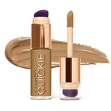 Urban Decay Quickie 24HR Full Coverage Waterproof Concealer (50WY - Tan Warm Yellow), Natural Matte Finish, Hydrating Vitamin E, Dual-ended Buffing Brush & Multi-use Applicator - 0.5 fl oz