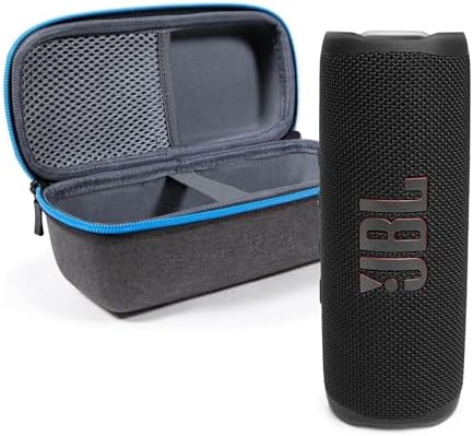 JBL Flip 6 (Black) + Bundle with divvi! Protective Hardshell Case