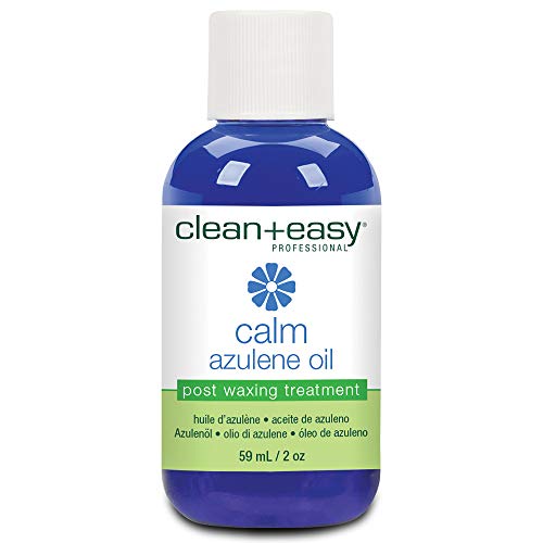Clean + Easy Calm - Azulene Oil, Use To Soothe Sore Irritated Skin, Remove Wax Residue After Hair Removal - Post Waxing Care Solution For Sensitive Skin, 2 oz