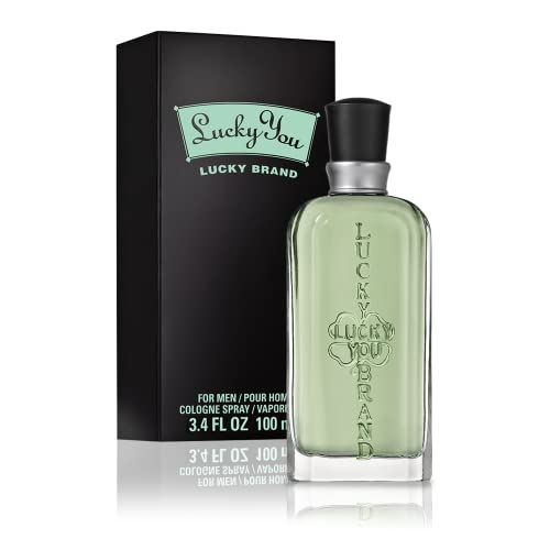 Lucky You Cologne Spray for Men, Valentine's Day Gift for Him, Day or Night Casual Scent with Bamboo Stem Fragrance Notes, 3.4 Fl Oz