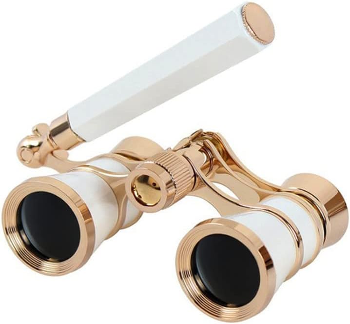 Vintage Binoculars - Foldable Binoculars with Handles Suitable for Concert theatres Opera Houses, Gifts for Ladies Fashion Gifts for Ladies (White.)