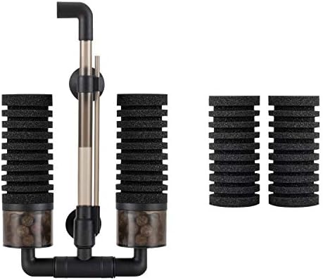 hygger Aquarium Double Sponge Filter, Comes with 2 Spare Sponges (S)