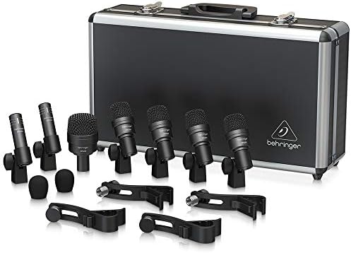 Behringer BC1200 Professional 7-Piece Drum Microphone Set for Studio and Live Applications, Black