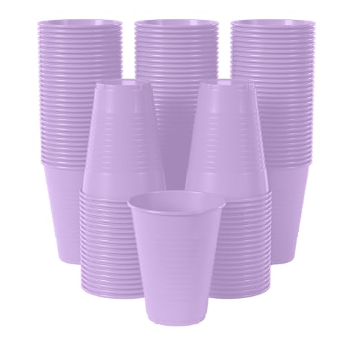 Exquisite 12 oz Lavender Plastic Cups For Party 50 Pack | Lavender Disposable Cups | Lavender Party Cups Disposable | Plastic Party Cups| 12 oz Plastic Cups Disposable | Plastic Drinking Cups