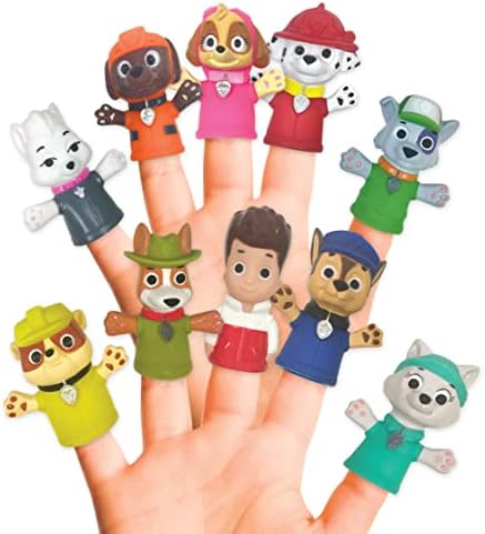 Ginsey Nickelodeon PAW Patrol 10 Piece Finger Puppet - Party Favors, Educational, Bath Toys, Floating Pool Toys, Beach Toys, Finger Toys, Story Time, Playtime