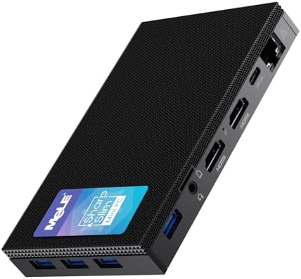 MeLE Quieter2Q Fanless Mini PC, Celeron J4125 8GB 128GB Micro Computer, Small Desktop with Gigabit Ethernet PXE Dual HDMI 4K Unlock BIOS on Industrial Astrophotography Webcast Office