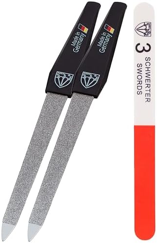 3 Swords Germany - Sapphire Metal Nail File Set 2 Pieces with 1 Piece 3-Way Nail Buffer – Nail Care Made in SOLINGEN/Germany