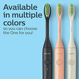 Philips One by Sonicare Rechargeable Toothbrush, Brush Head Bundle, Shadow Black, BD3001/AZ