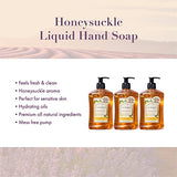 A LA MAISON Liquid Soap, Honeysuckle - Uses: Hand and Body, Triple Milled, Essential Oils, Biodegradable, Plant Based, Vegan, Cruelty-Free, Alcohol & Paraben Free (16.9 oz, 3 Pack)