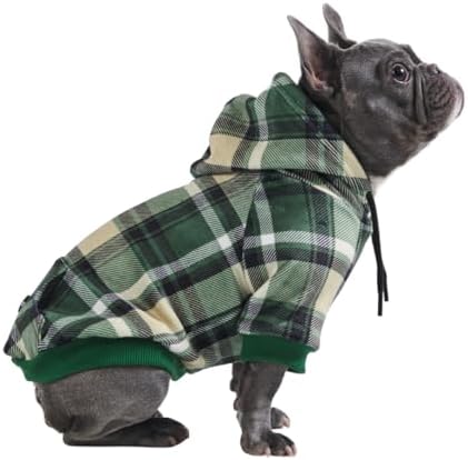 Spark Paws Dog Hoodie - Premium Quality, Buttery Soft, Superior Comfort and Fit, Calming Fleece Interior, Suitable for All Breeds - Green Plaid - XL