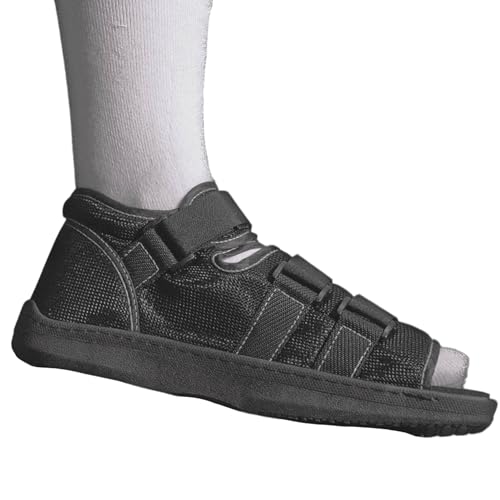 Brace On Post Op Shoe - Orthopedic Shoes for Women & Men, Walking Boot, Ankle Support for Men & Women, Plantar Fasciitis Brace, Medical Boot for Injury (Mens Shoe Size Up to Size 8, Black)