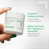 innisfree Green Tea Seed Hyaluronic Acid Cream With Barrier Boosting Complex and Ceramide, Korean Hydrating Face Moisturizer and Balancing Cream