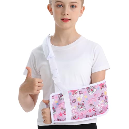 Kids Arm Sling for Broken Arm Torn Rotator Cuff Shoulder Elbow Wrist injury Printed Pediatric Child Toddler Brace Support for Children Girls with Cute Princess (Small)