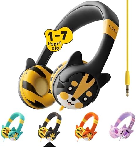 Kidrox Wired Toddler Headphones for 1-7 Years Old — 85dB Volume Limited Baby Headphones for Plane and Car Travel — Children Headset for Airplane, iPad and Tablet, Kids Headphone with Cord for Children