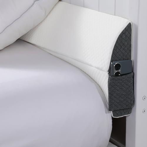 HOMBYS Pillow Wedge for Headboard Gap,Mattress Wedge Gap Filler Full Size,Bed Crack Pillow,Foam Bed Gap Filler,Multifuctional Headboard Space Filler with Side Pocket,Fill The Gap (0-7")
