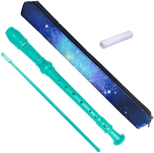 8 Holes Soprano Recorder with Cleaning Rod and Bag, Professional German Style C Key Recorder for Kids Beginners Students(Green)