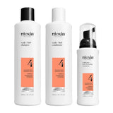 Nioxin Scalp + Hair Thickening System 4 - Hair Thickening System for Colored Or Dry Damaged Hair with Progressed Thinning, Full Size (Packaging May Vary)