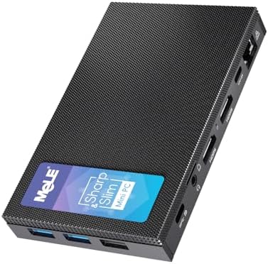 MeLE Mini PC Quieter 4C - 12th Gen N100, Fanless PC, 16GB Memory, 512GB Storage, 2.4/5G Wi-Fi, Full-Functional USB-C, 4K Triple Display Desktop on Home, Office, Education, Astrophotography