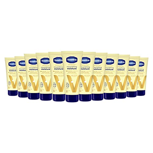 Vaseline Nourishing Moisture Body Lotion Hand & Body Lotion Pack of 12 for Dry Skin made with Ultra-Hydrating Lipids & Pure Oat Extract 3.4 oz