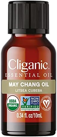 Cliganic May Chang Essential Oil, 100% Pure Natural for Aromatherapy | Non-GMO Verified