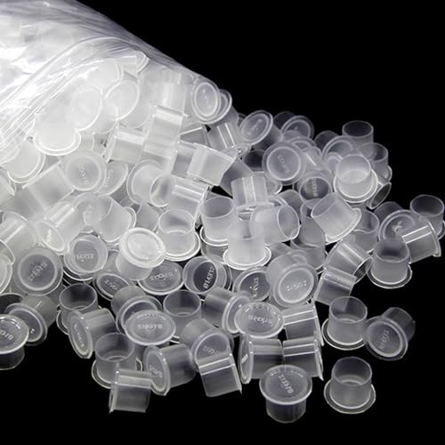Tattoo Ink Caps - Jconly 1000Pcs Tattoo Ink Cups Pigment Caps With Base Sizes 14mm Disposable Tattoo Caps Tattoo Supplies (1000PCS Medium #14)…
