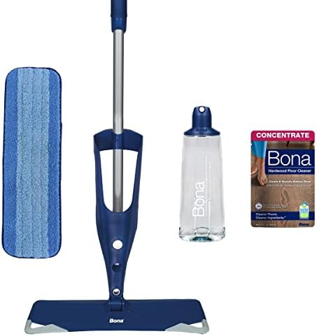 Bona Hardwood Floor Premium Spray Mop - Includes Wood Floor Cleaning Concentrate and Machine Washable Microfiber Cleaning Pad - Dual Zone Cleaning Design for Faster Cleanup