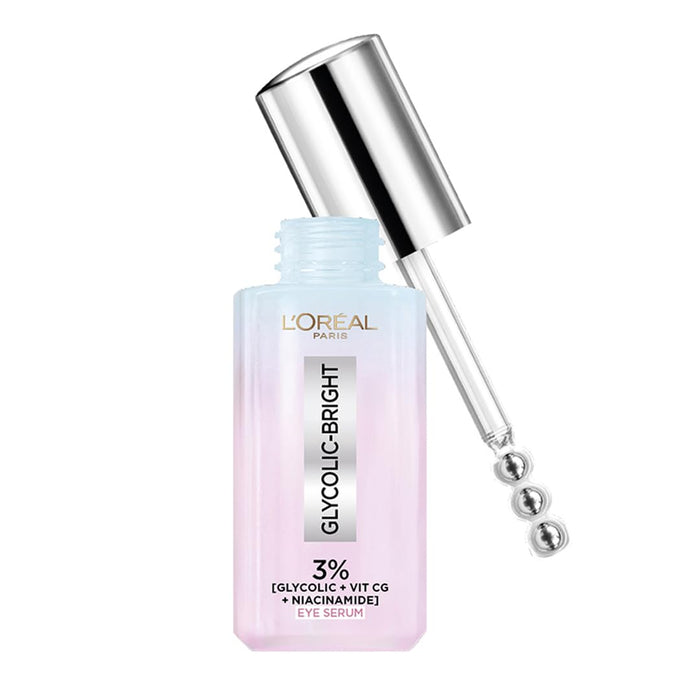L'Oréal Paris Glycolic Bright Dark Circle Eye Serum With 3% [Glycolic + Niacinamide + Vitamin Cg] 20ml