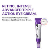 SOME BY MI Retinol Intense Advanced Triple Action Eye Cream - 1.01Oz, 30ml - Fine Lines and Dark Circles Care for Glass Skin - Mild 0.1% Retinol Under Eye Cream for Aging Signs - Korean Skin Care