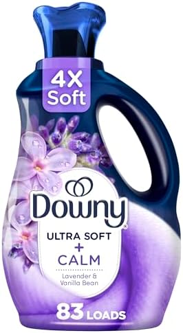 Downy Ultra Soft Fabric Softener Liquid, Calm, Lavender and Vanilla Bean, 56 fl oz, 83 Loads