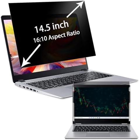 MUBUY-GOL 14.5" Laptop Privacy Screen Filter For Hp/Dell/Acer/Samsung/Asus/Thinkpad,14.5 Inch 16:10 Aspect, Anti Blue Light Anti Glare Laptop Screen Protector (12 5/16 x 7 11/16 Inch)