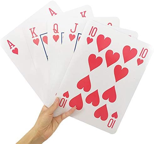 Yuanhe Jumbo Giant Playing Card Deck - 8X11 Inch Large Oversized Cards - Super Big Game Theme Full Deck - For Kids, Adults, Casino Party Decorations