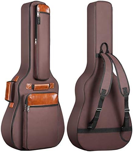 CAHAYA Guitar Bag 40 41 42 In 6 Pockets Guitar Case Water Resistent Oxford Cloth 0.5 In Extra Thick Sponge Padded for Acoustic Classical Guitar with Anti-theft Pocket CY0150