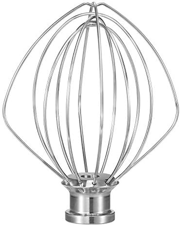 K45WW Dishwasher Safe Wire Whip Attachment 6 Wire Whisk Upgrade Real Stainless Steel Fits KitchenAid Tilt-Head Stand Mixer for Egg Heavy Cream Beater, Cakes Mayonnaise