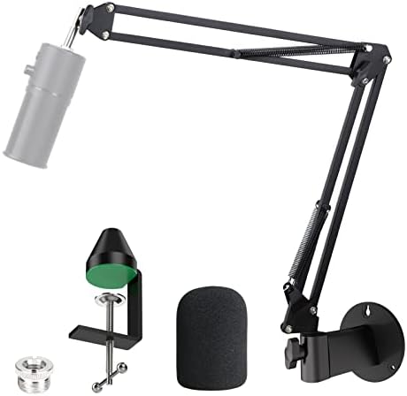 YOUSHARES Razer Seiren X Wall Mount Boom Arm - Wall Mount Microphone Holder for Razer Seiren X Mic, Vertical Surface Mount and Freely Swiveling Metal Wall Mount Clip Suitable for Saves the Desk Space