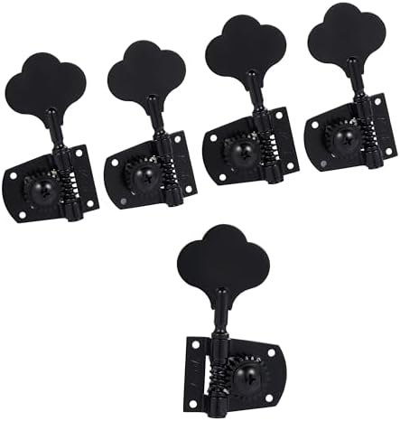 KAISH Cloverleaf Lefty 5 String Bass Tuners Bass Tuning Machines 5 String Bass Tuning Keys for Standard/Highway One Series Jazz Bass J Bass/Precision Bass P Bass Black 4 Left/1 Right