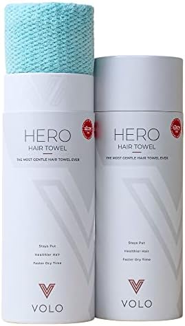 VOLO Hero Capri Blue Hair Towel | Ultra Soft, Super Absorbent, Quick Drying Nanoweave Fabric | Reduce Dry Time by 50% | Large Towel Wrap for All Hair Types | Anti Frizz & Anti Breakage | Microfiber