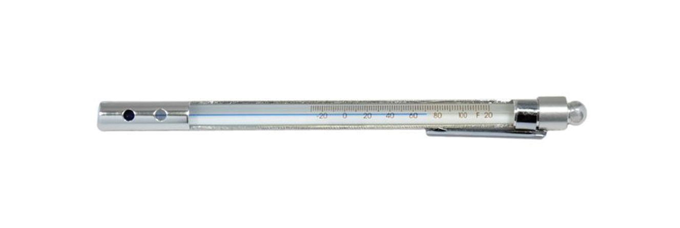 Thermco BM2015ABLS Glass Accu-Safe Open Face Blue Spirit Filled Pocket Thermometer, -10 to 110°C Range, 1°C Division