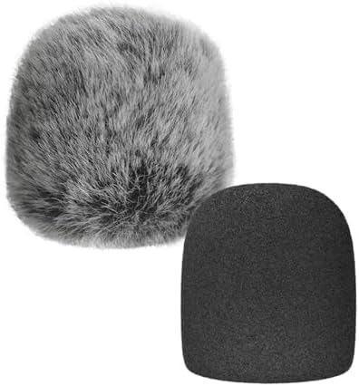 Cubilux Foam Cover & Furry Windscreen Pack Compatible with Shure SM57 Microphone, MIC Wind Muff, Windshield, Dead Cat, Pop Filter,Muff Windshield Windjammer Deadcat for Shure SM57 Microphone