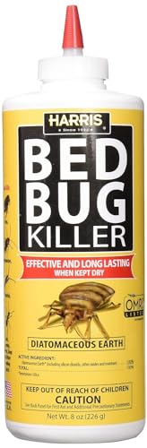 Harris HDE-8 Bed Bug Powder Diatomaceous Earth, 8oz, Yellow