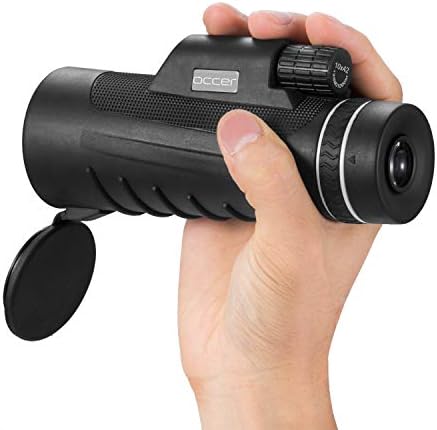 Occer 10X42 High Power Monocular Telescope HD Dual Focus Scope, Compact Monocular with Bak4 Multi-Coated Zoom Lens, Low Night Vision for Hunting Bird Watching Camping Outdoor Sporting
